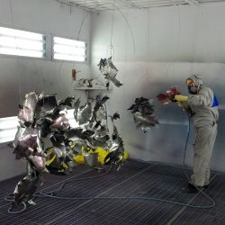 Sculpture Valais - 3e Âge de Fer - Catégorie : Fer - Titre : Feuilles de vigne - Début de la peinture