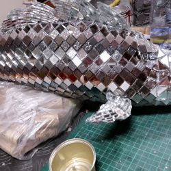 Sculpture Valais - 3e Âge de Fer - Catégorie : Mosaïque - Titre : Poisson - Finition de la mosaïque